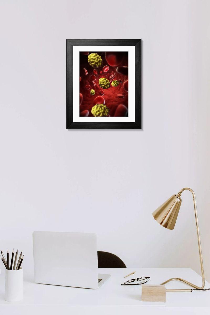 Shown hanging in a room: Modern 14"x12" (36x31cm)