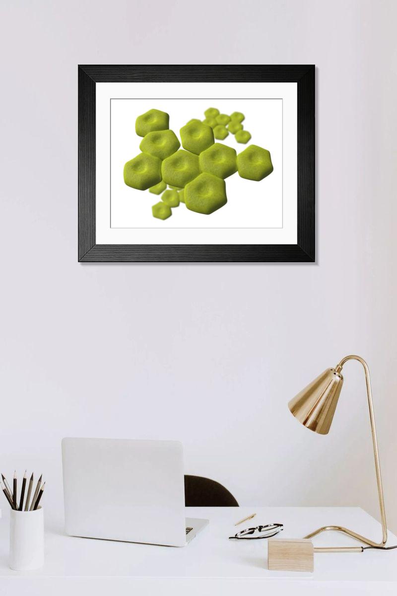 Shown hanging in a room: Modern 14"x12" (36x31cm)