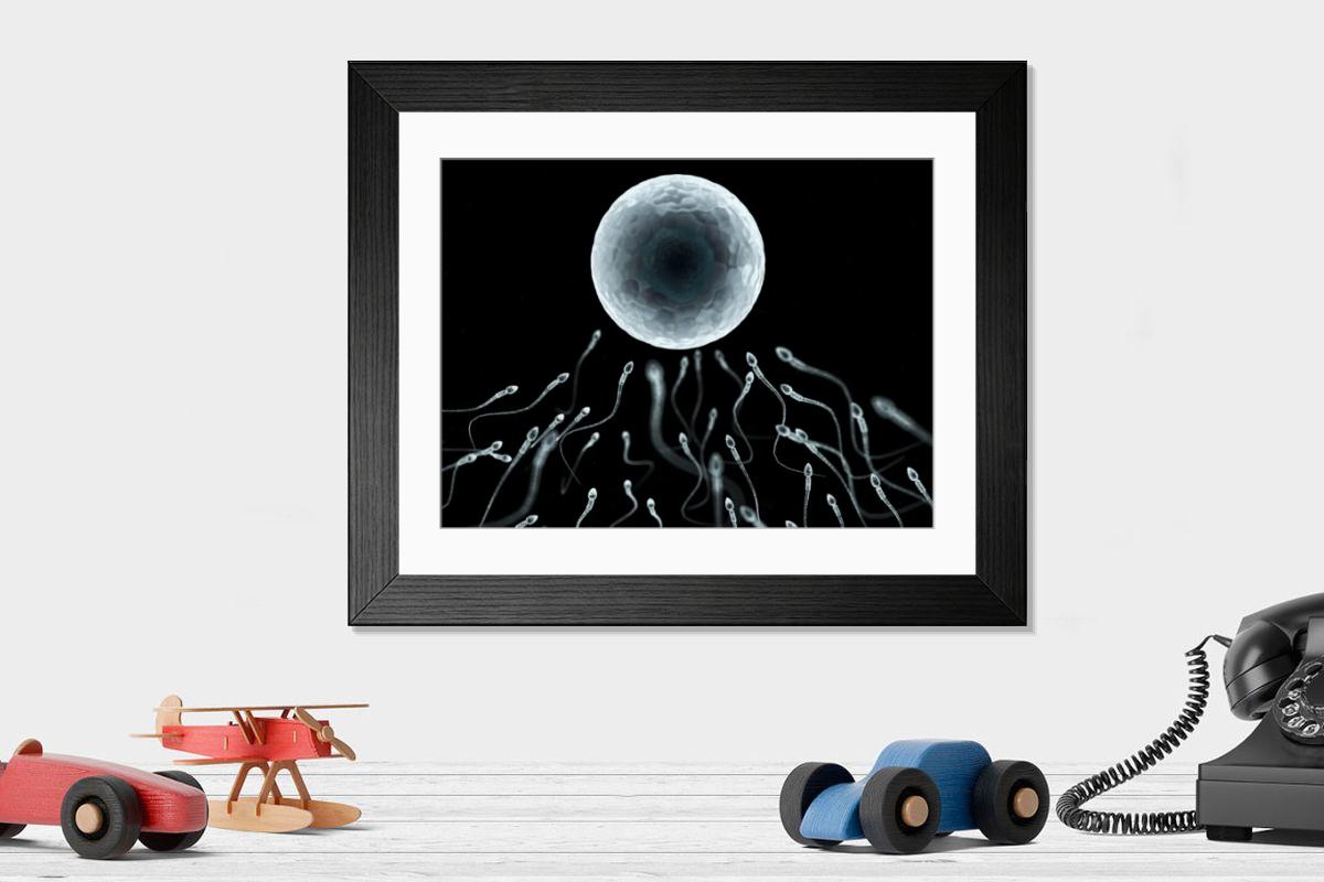 Shown hanging in a room: Modern 14"x12" (36x31cm)