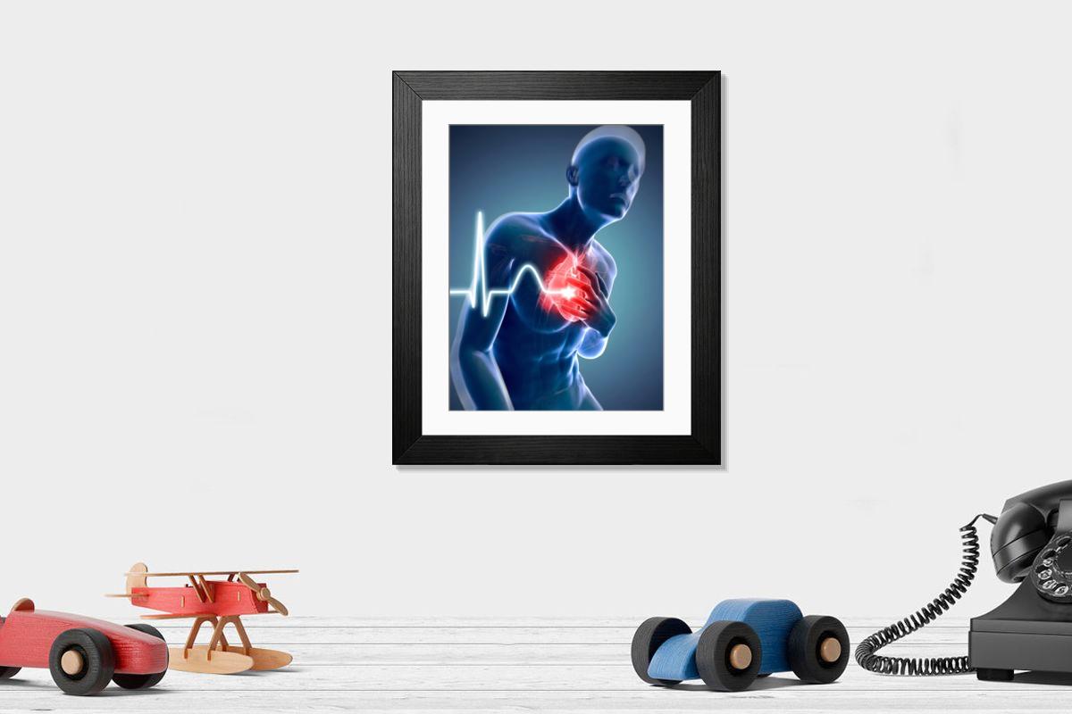 Shown hanging in a room: Modern 14"x12" (36x31cm)