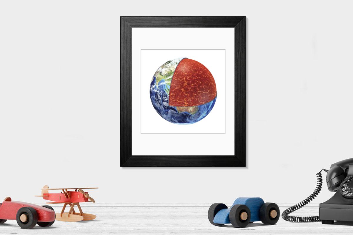 Shown hanging in a room: Modern 14"x12" (36x31cm)