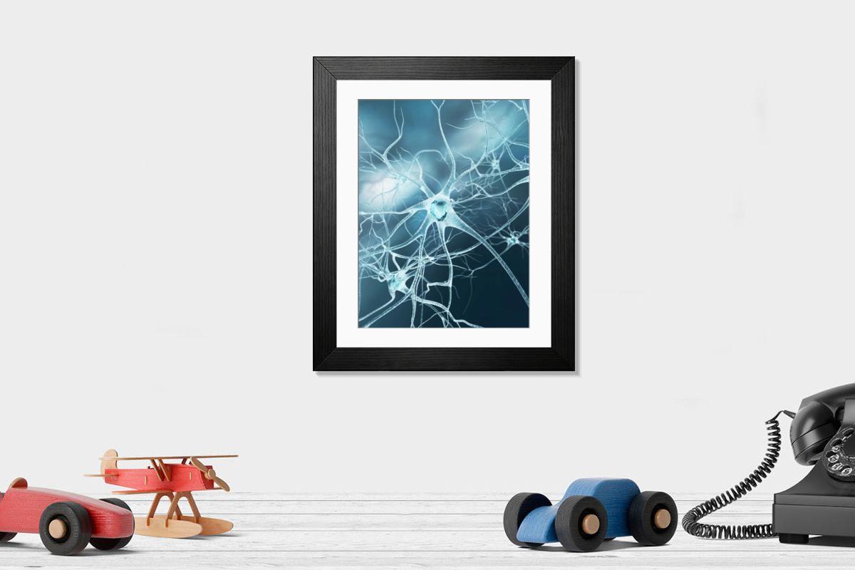 Shown hanging in a room: Modern 14"x12" (36x31cm)