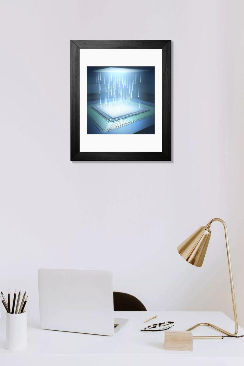 Shown hanging in a room: Modern 14"x12" (36x31cm)