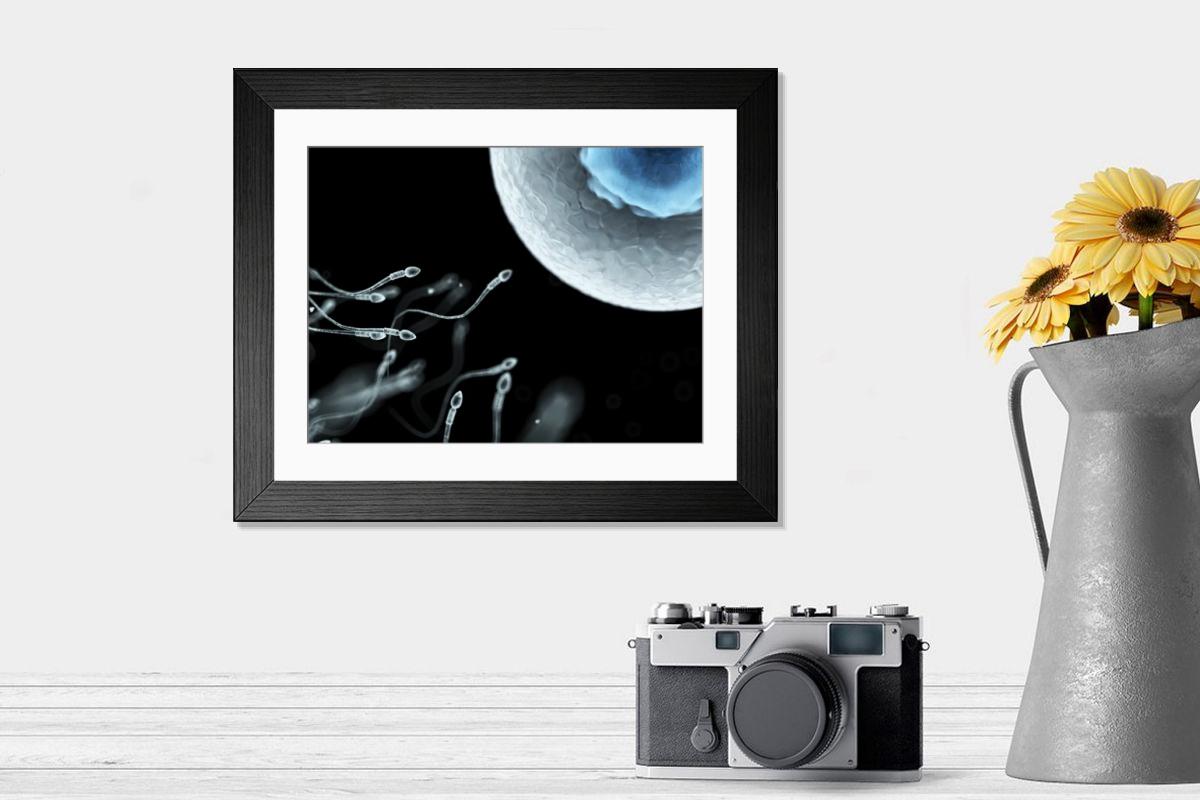 Shown hanging in a room: Modern 14"x12" (36x31cm)