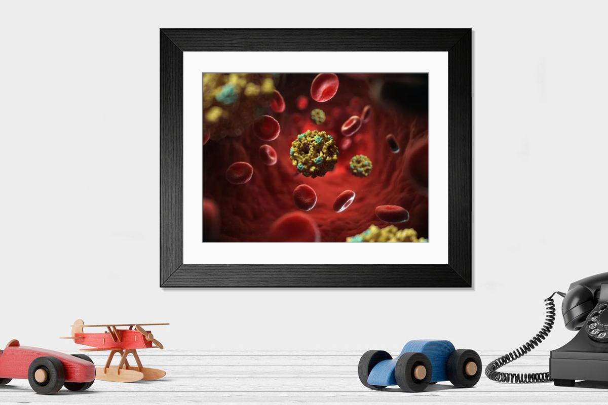 Shown hanging in a room: Modern 14"x12" (36x31cm)