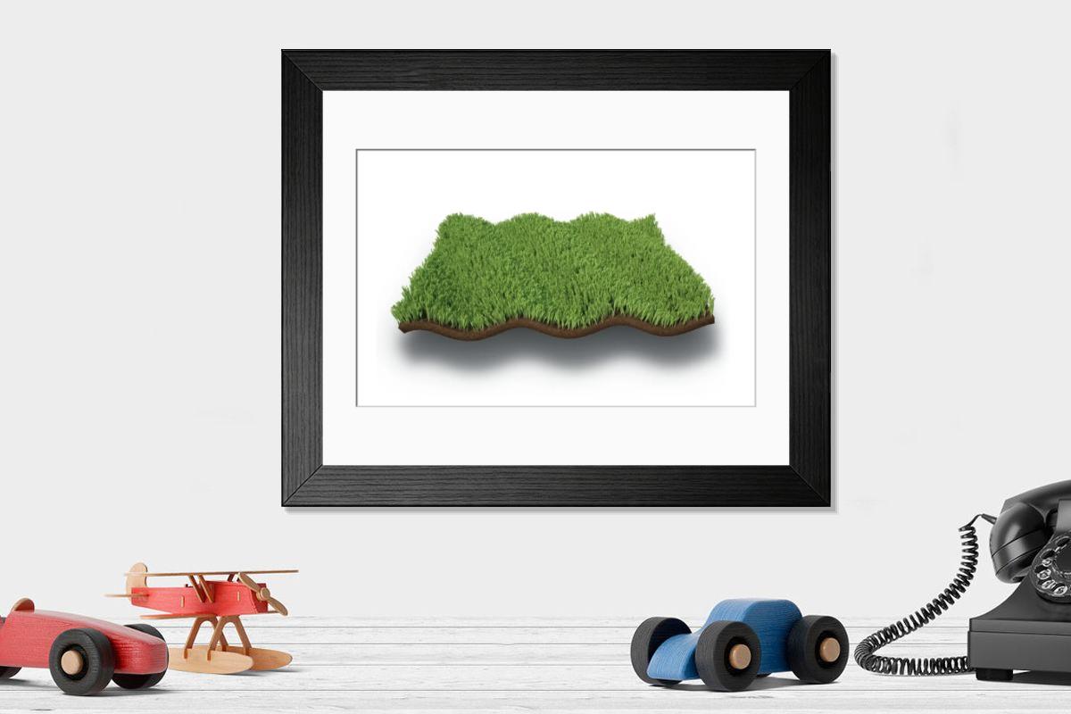 Shown hanging in a room: Modern 14"x12" (36x31cm)