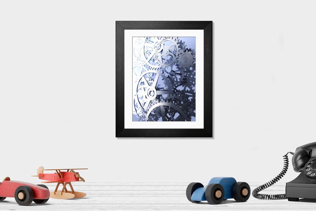 Shown hanging in a room: Modern 14"x12" (36x31cm)