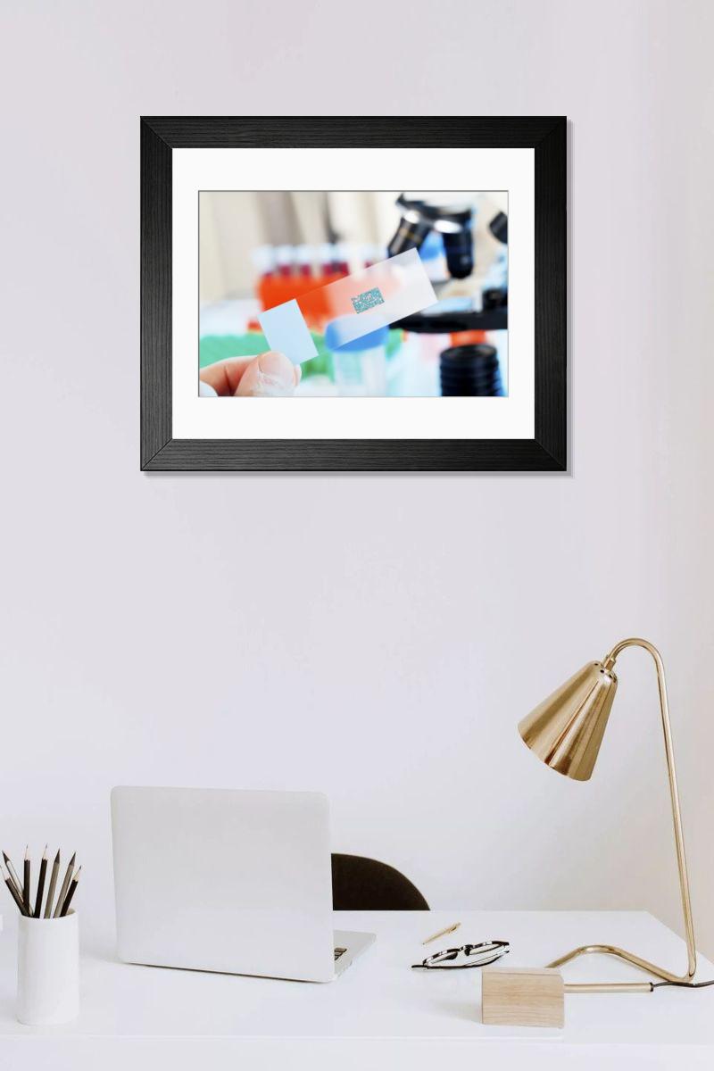 Shown hanging in a room: Modern 14"x12" (36x31cm)