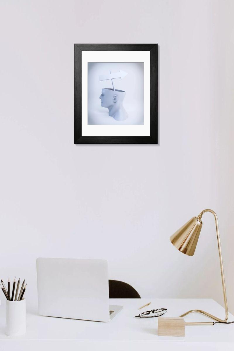Shown hanging in a room: Modern 14"x12" (36x31cm)