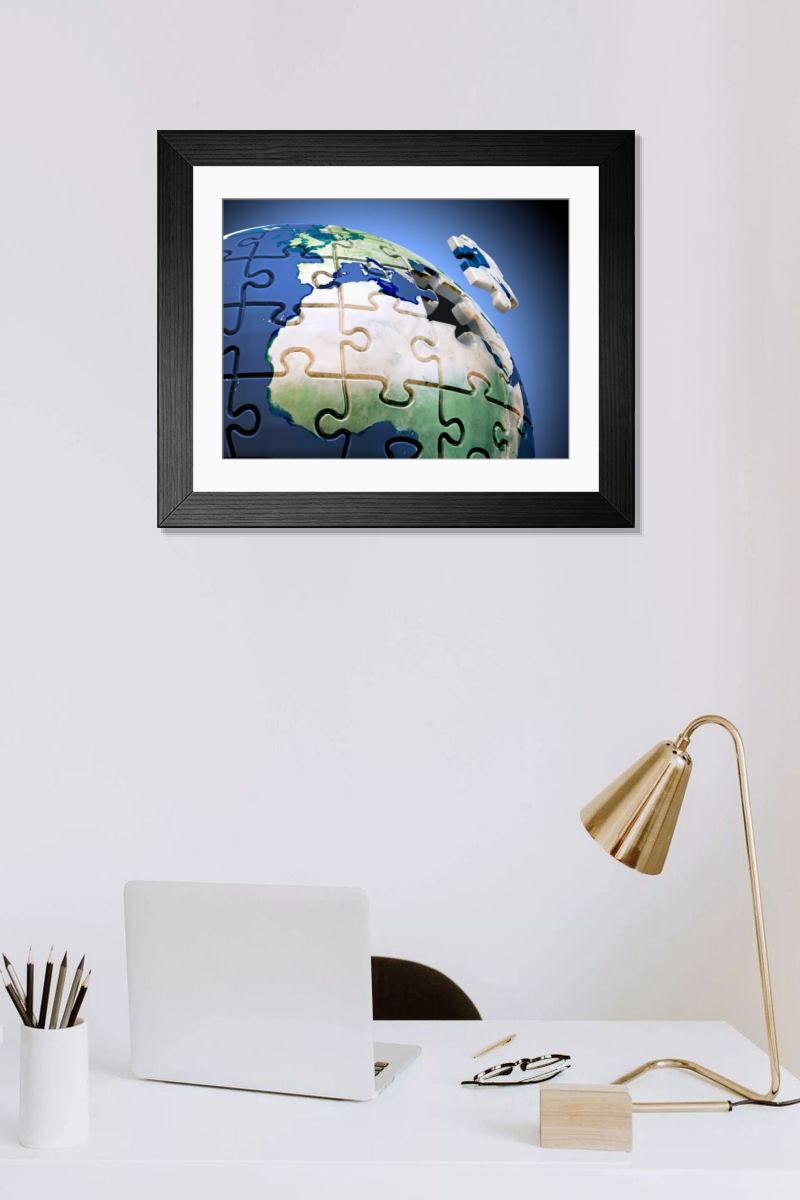 Shown hanging in a room: Modern 14"x12" (36x31cm)
