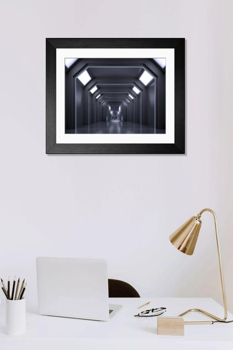 Shown hanging in a room: Modern 14"x12" (36x31cm)