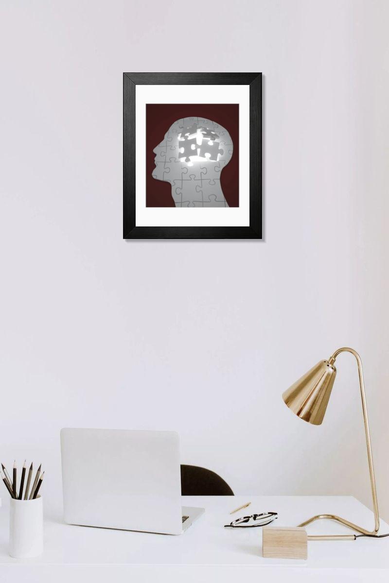 Shown hanging in a room: Modern 14"x12" (36x31cm)
