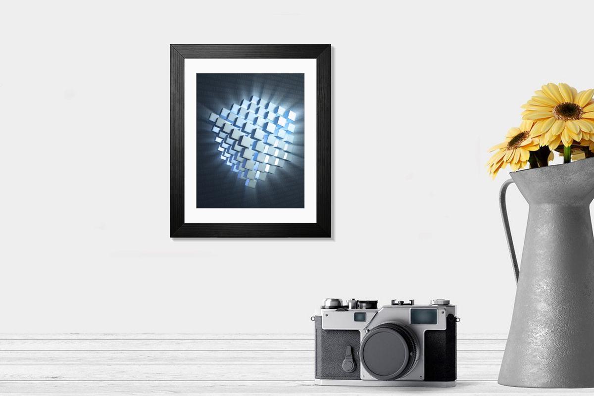 Shown hanging in a room: Modern 14"x12" (36x31cm)