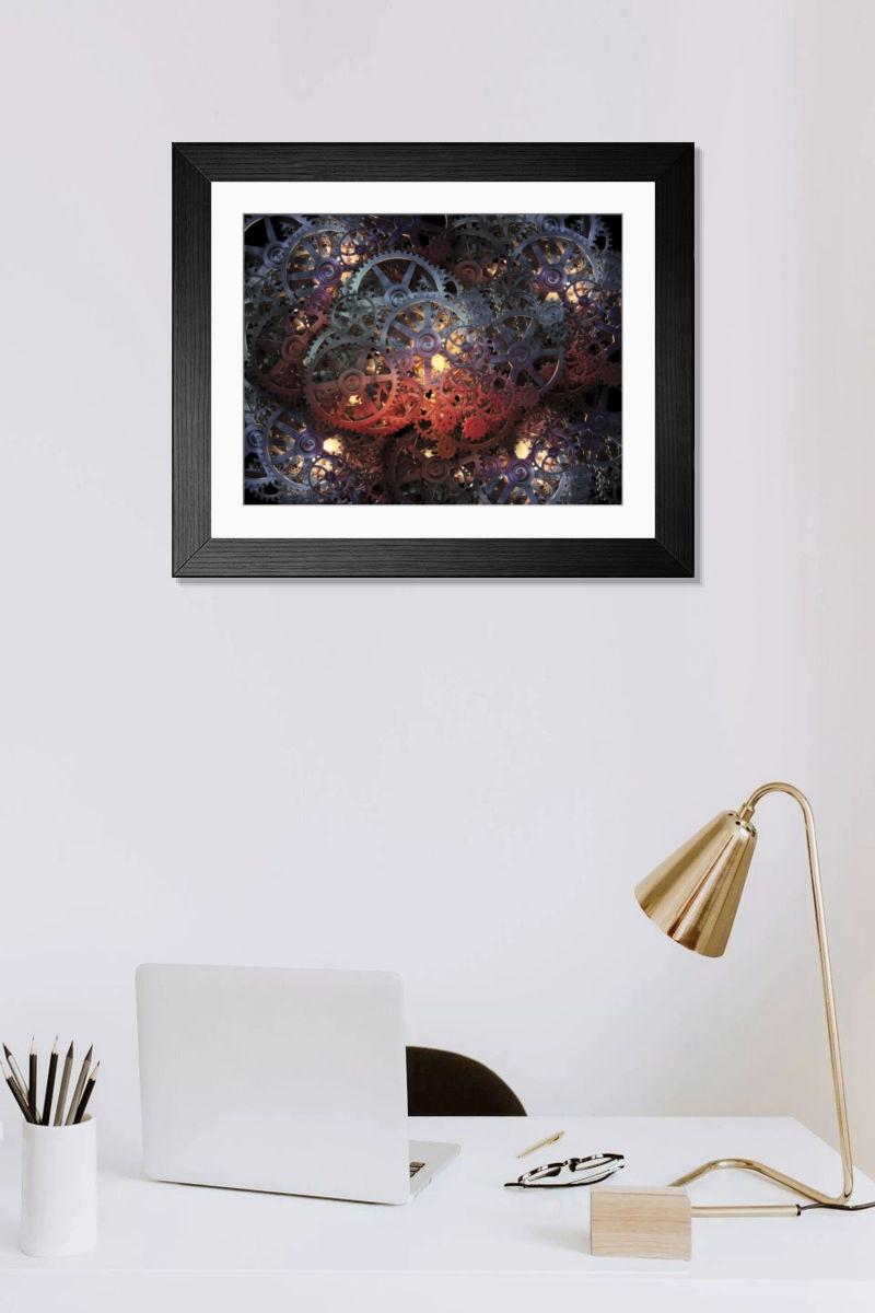 Shown hanging in a room: Modern 14"x12" (36x31cm)