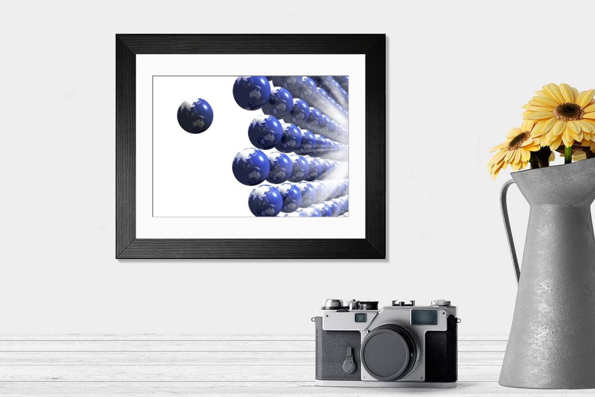 Shown hanging in a room: Modern 14"x12" (36x31cm)