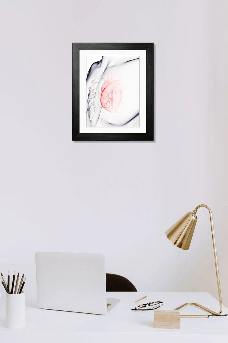 Shown hanging in a room: Modern 14"x12" (36x31cm)