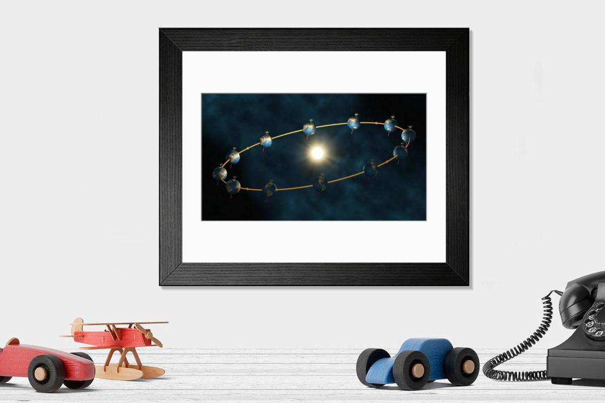 Shown hanging in a room: Modern 14"x12" (36x31cm)