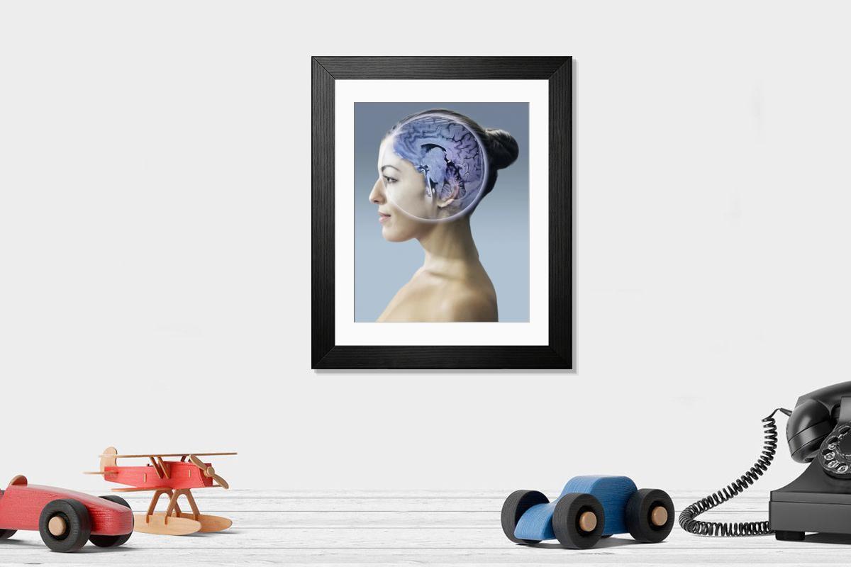 Shown hanging in a room: Modern 14"x12" (36x31cm)