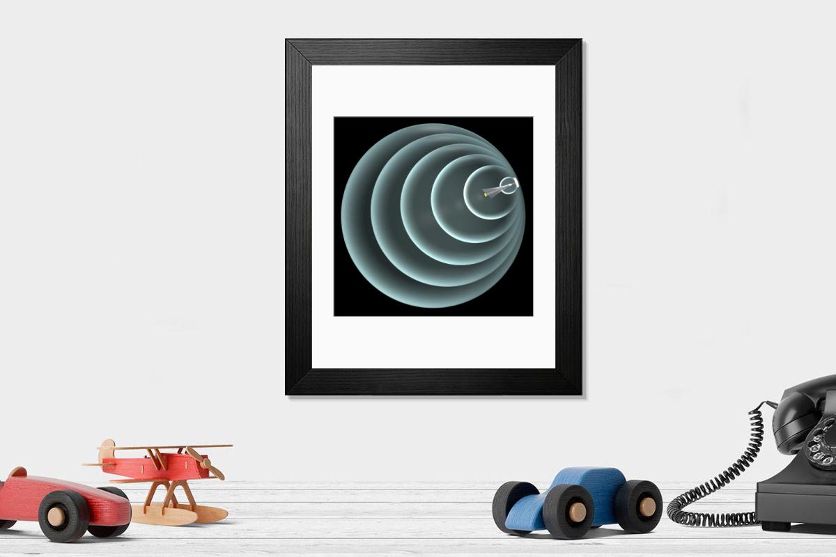 Shown hanging in a room: Modern 14"x12" (36x31cm)