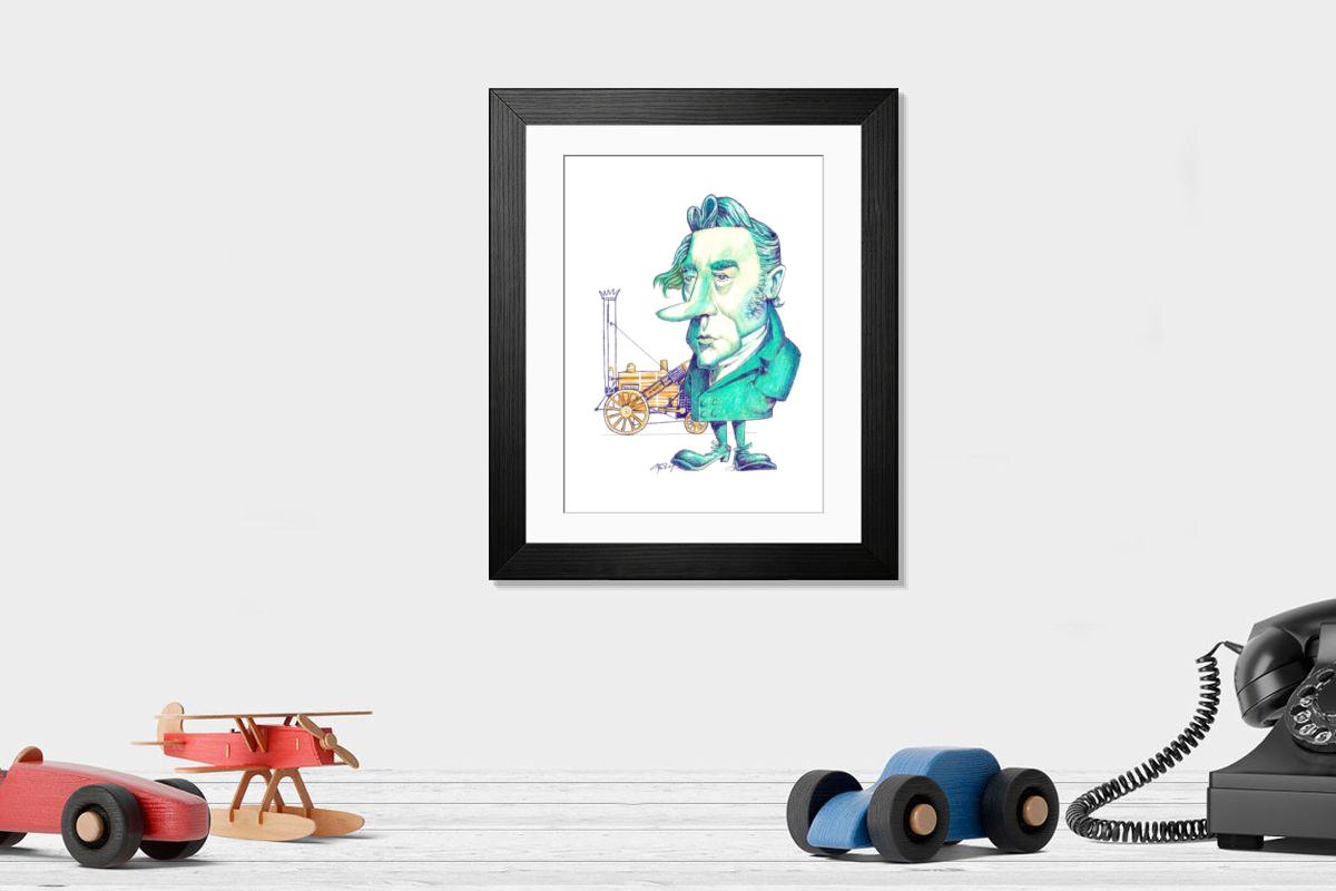 Shown hanging in a room: Modern 14"x12" (36x31cm)