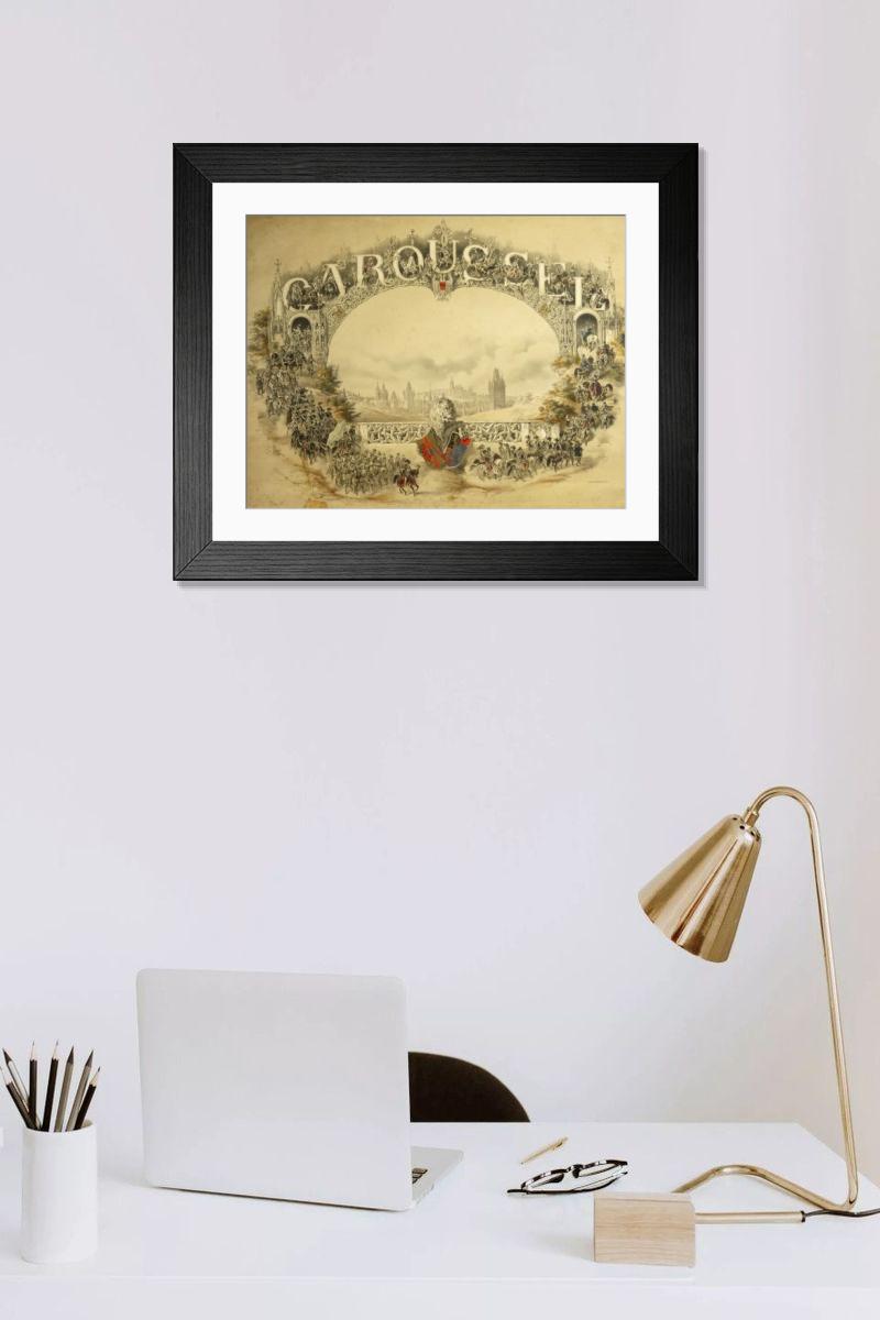 Shown hanging in a room: Modern 14"x12" (36x31cm)