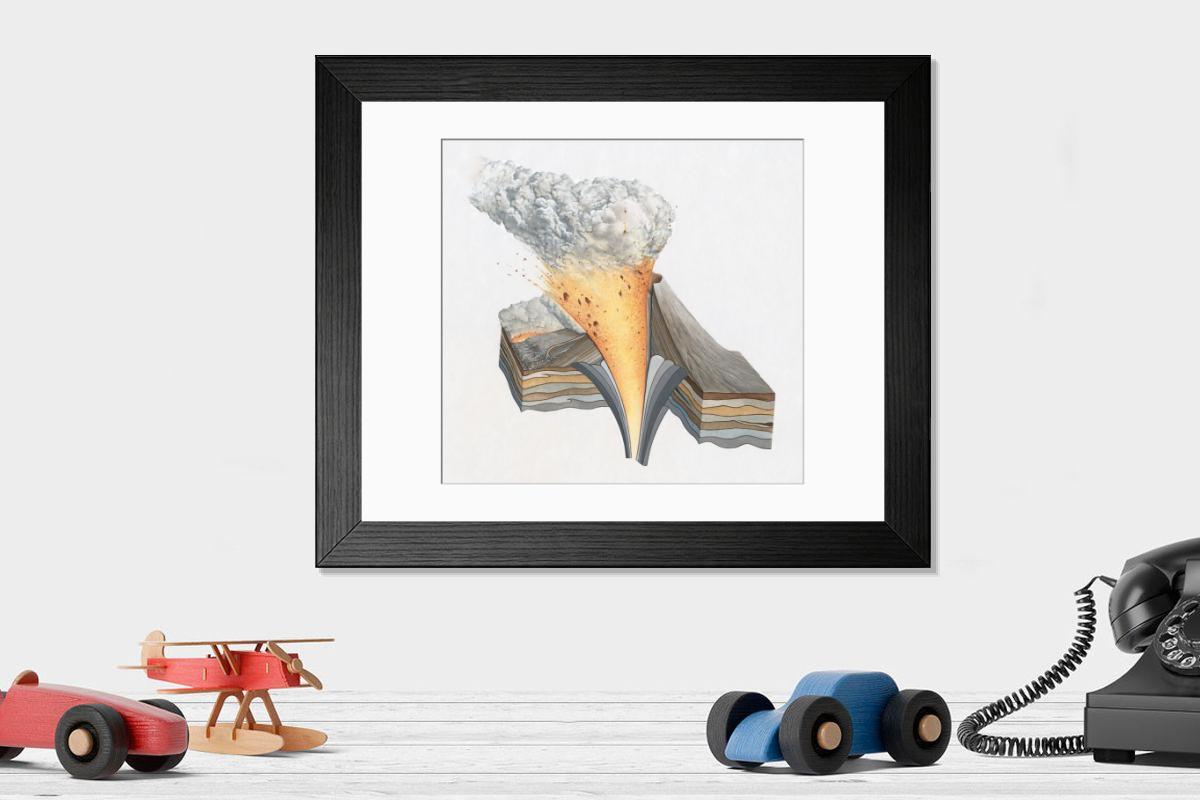 Shown hanging in a room: Modern 14"x12" (36x31cm)