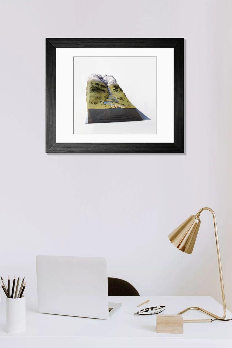 Shown hanging in a room: Modern 14"x12" (36x31cm)