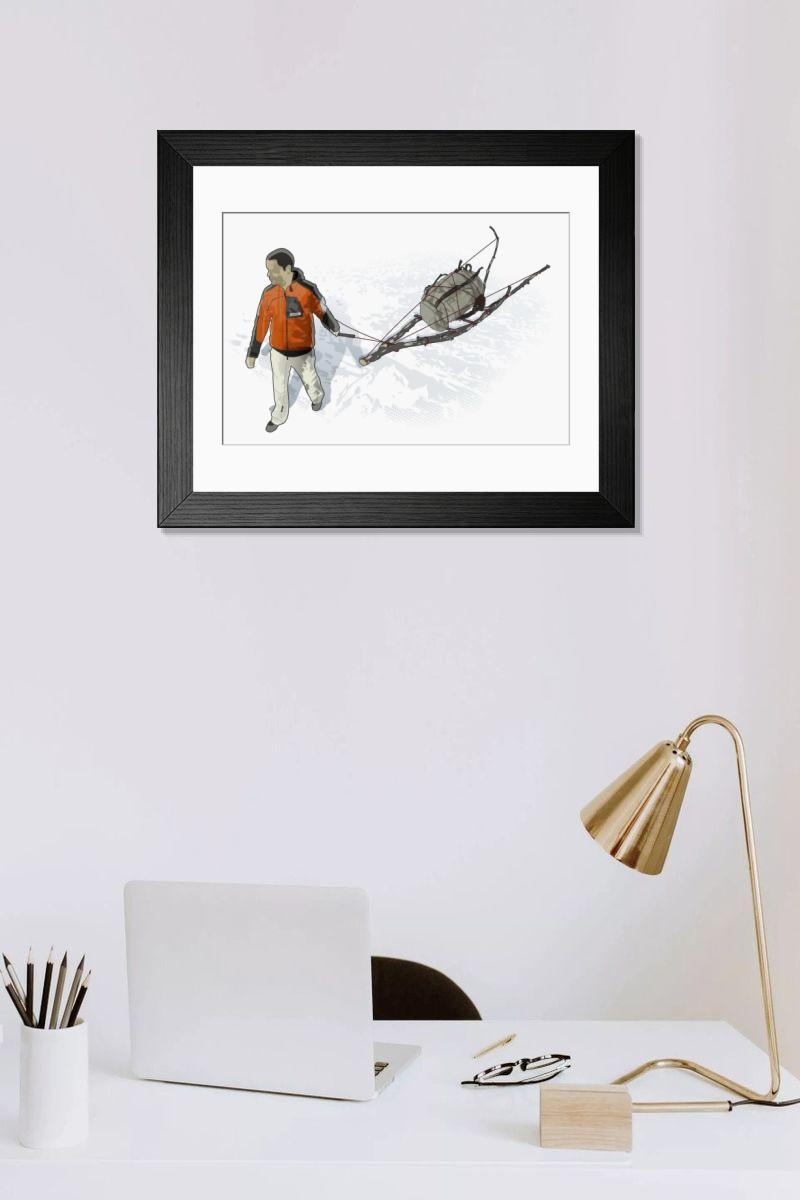 Shown hanging in a room: Modern 14"x12" (36x31cm)