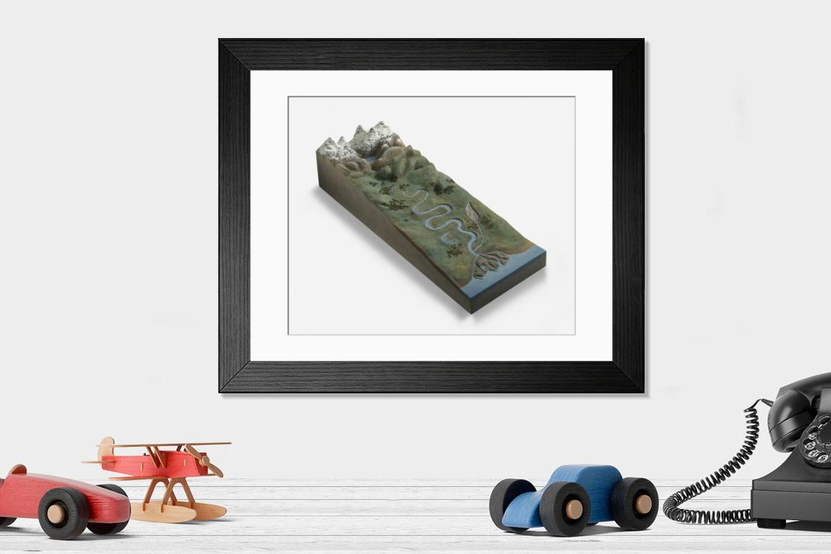 Shown hanging in a room: Modern 14"x12" (36x31cm)