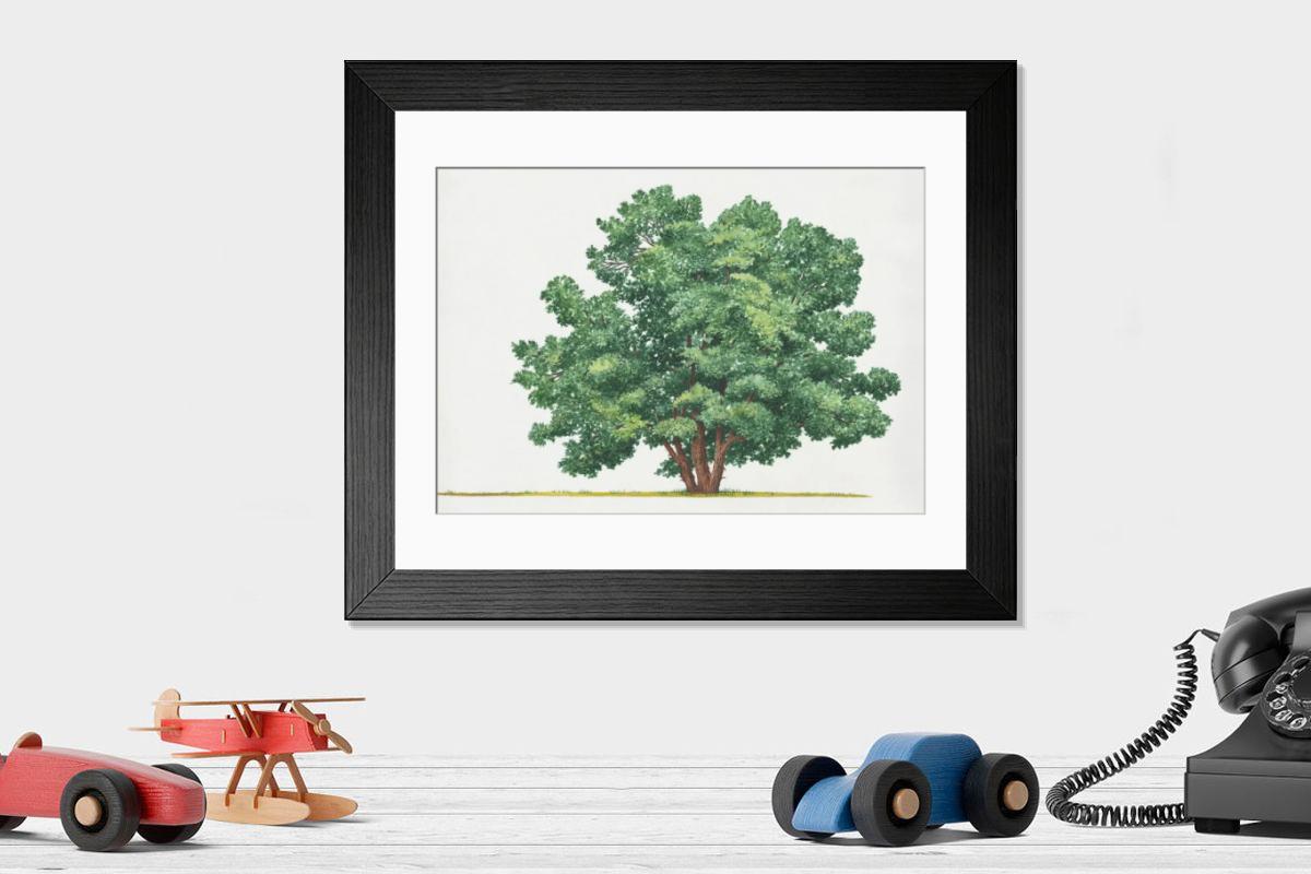 Shown hanging in a room: Modern 14"x12" (36x31cm)