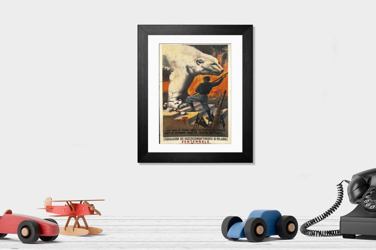 Second World War Print: Italian Leagues of Combat Propaganda Poster