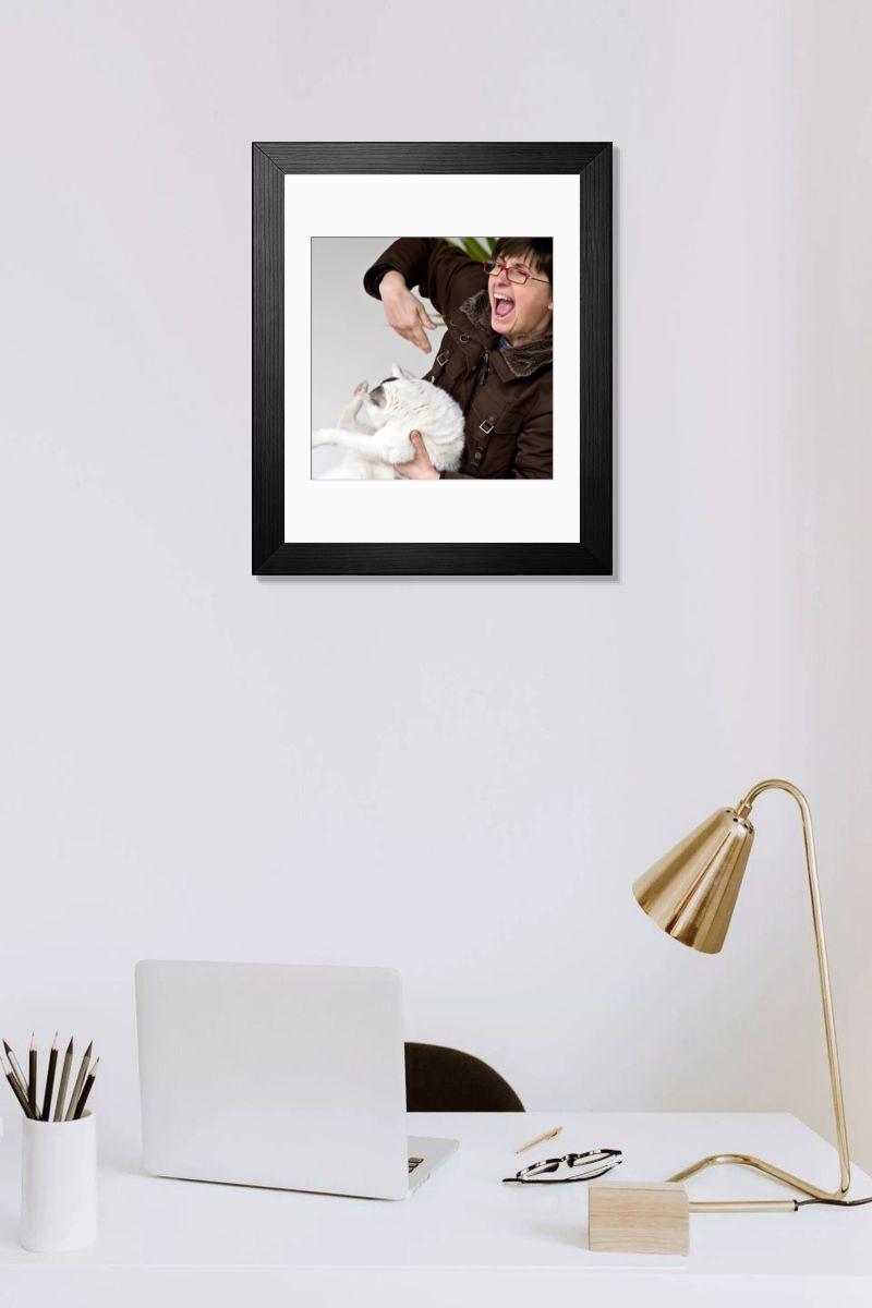 Shown hanging in a room: Modern 14"x12" (36x31cm)