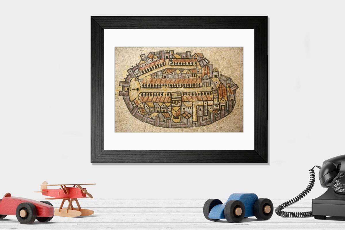 Shown hanging in a room: Modern 14"x12" (36x31cm)