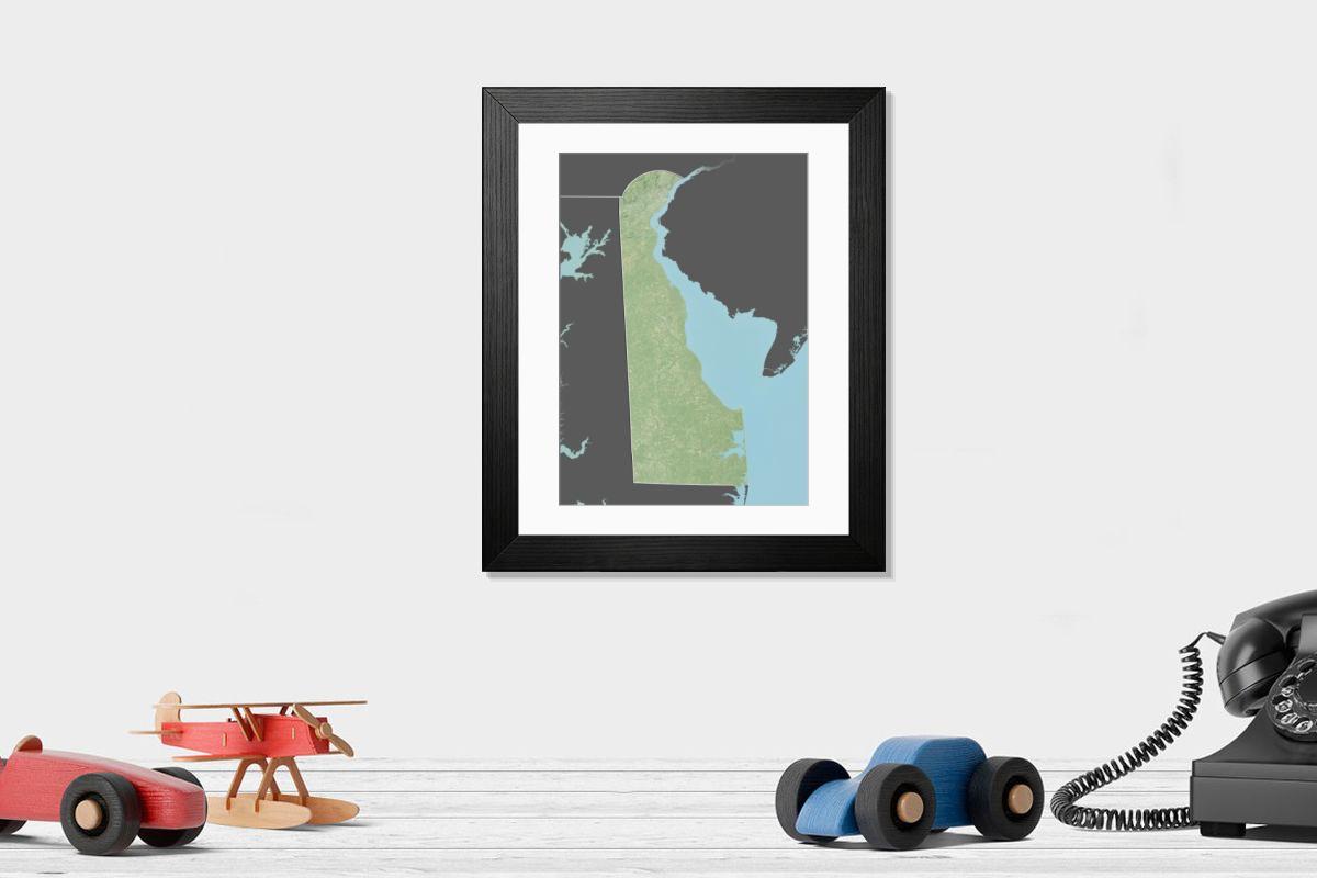Shown hanging in a room: Modern 14"x12" (36x31cm)