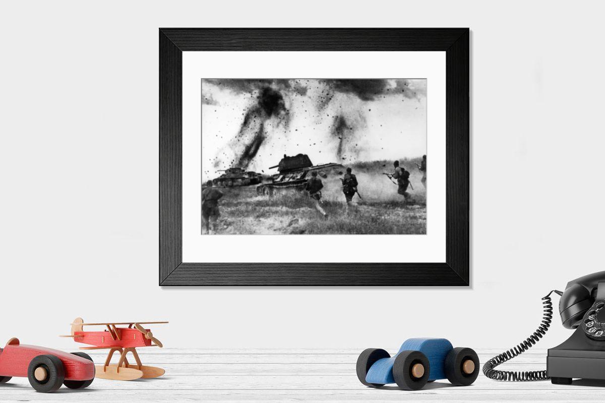 Shown hanging in a room: Modern 14"x12" (36x31cm)