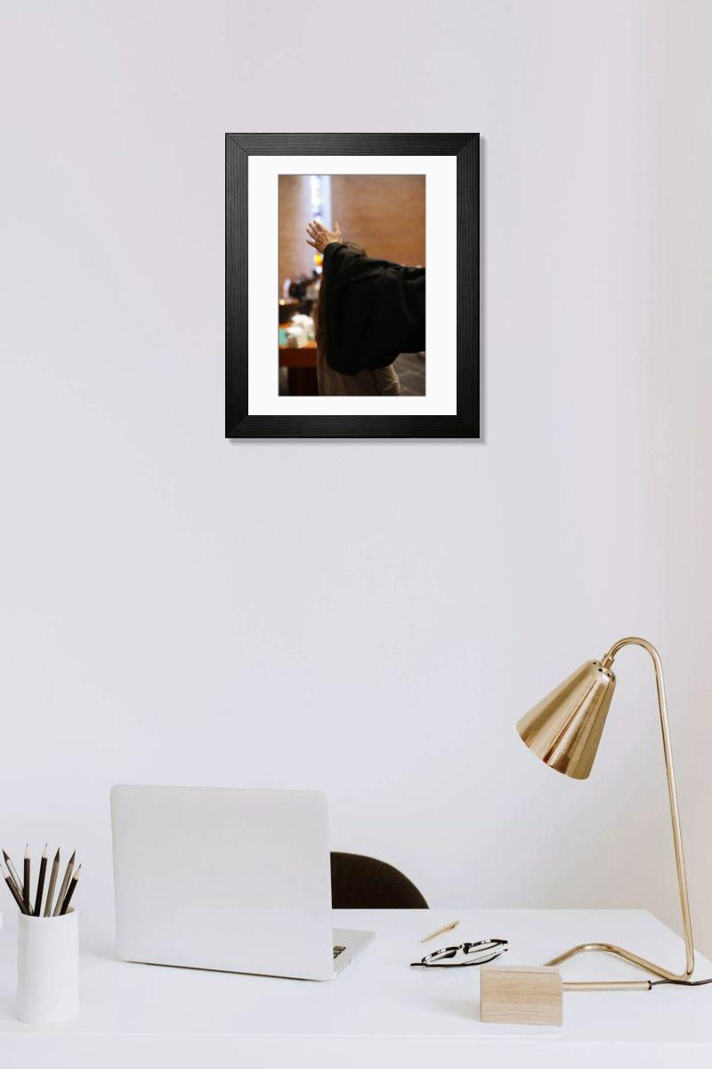 Shown hanging in a room: Modern 14"x12" (36x31cm)