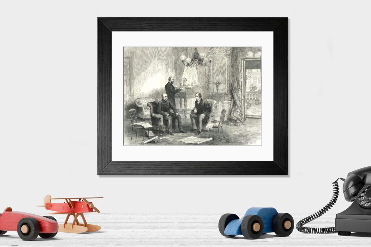 Shown hanging in a room: Modern 14"x12" (36x31cm)