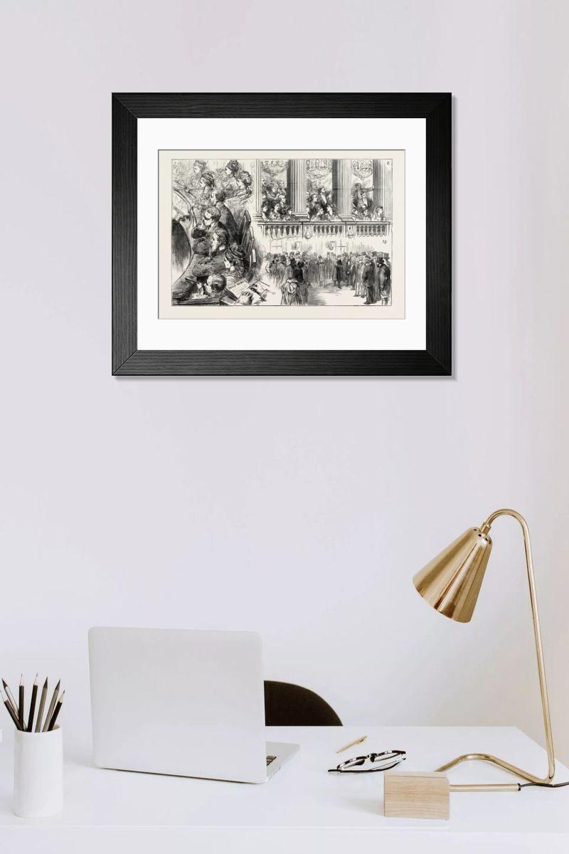Shown hanging in a room: Modern 14"x12" (36x31cm)