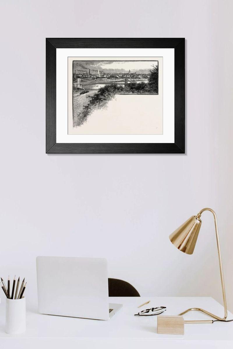 Shown hanging in a room: Modern 14"x12" (36x31cm)