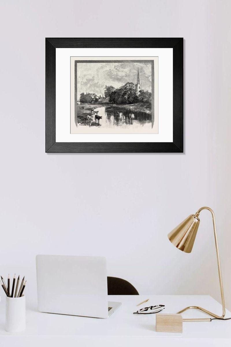 Shown hanging in a room: Modern 14"x12" (36x31cm)