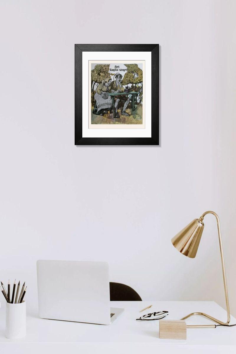 Shown hanging in a room: Modern 14"x12" (36x31cm)