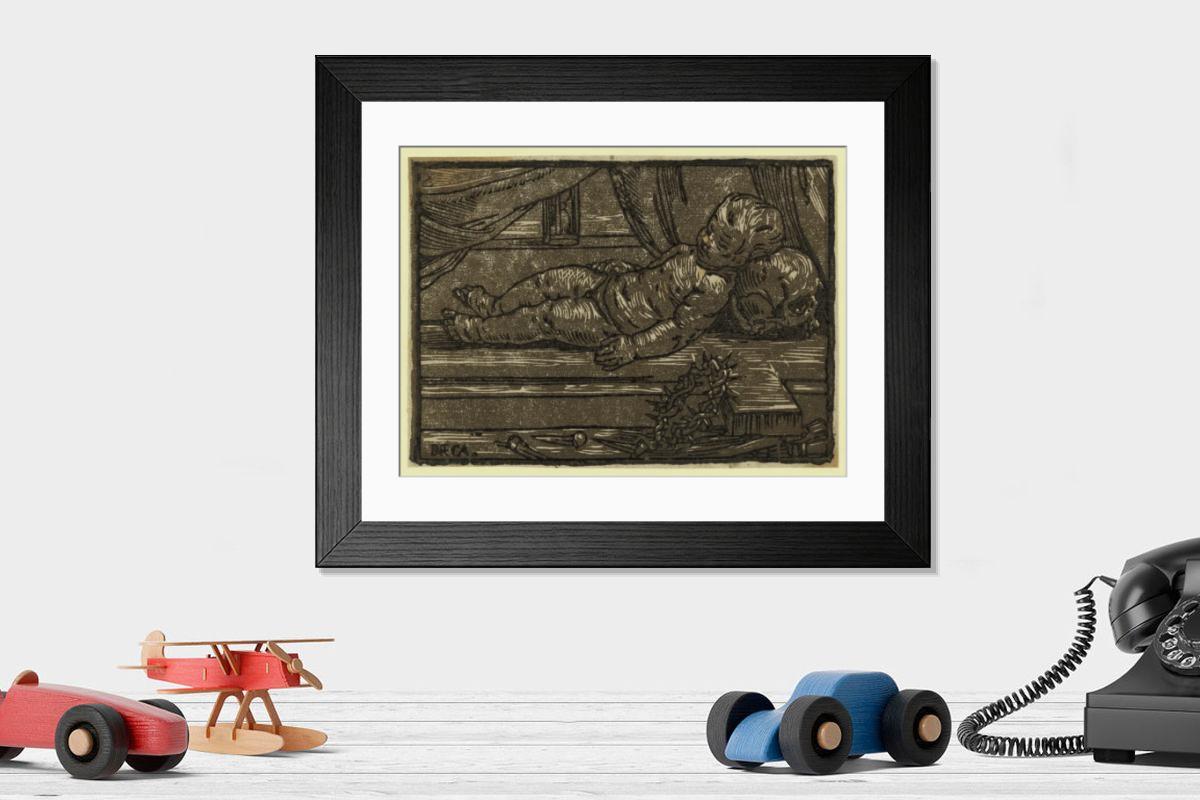 Shown hanging in a room: Modern 14"x12" (36x31cm)