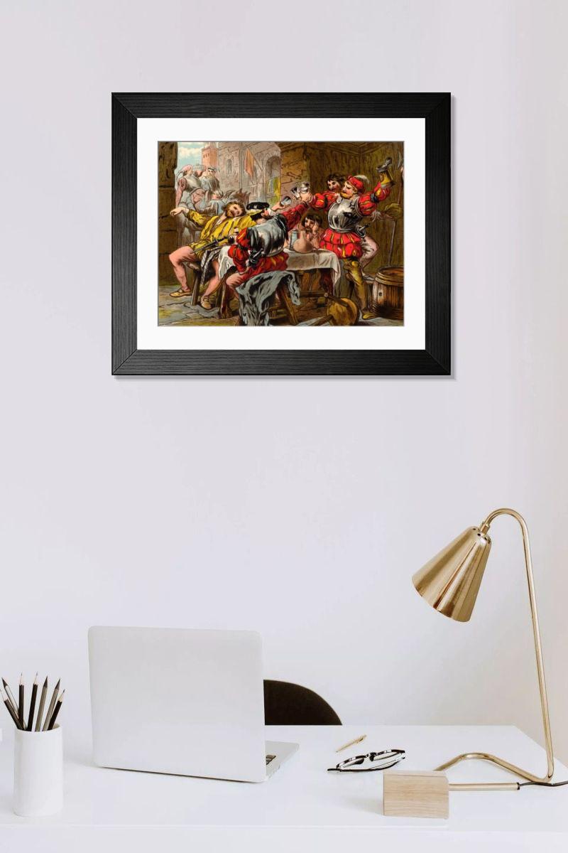 Shown hanging in a room: Modern 14"x12" (36x31cm)