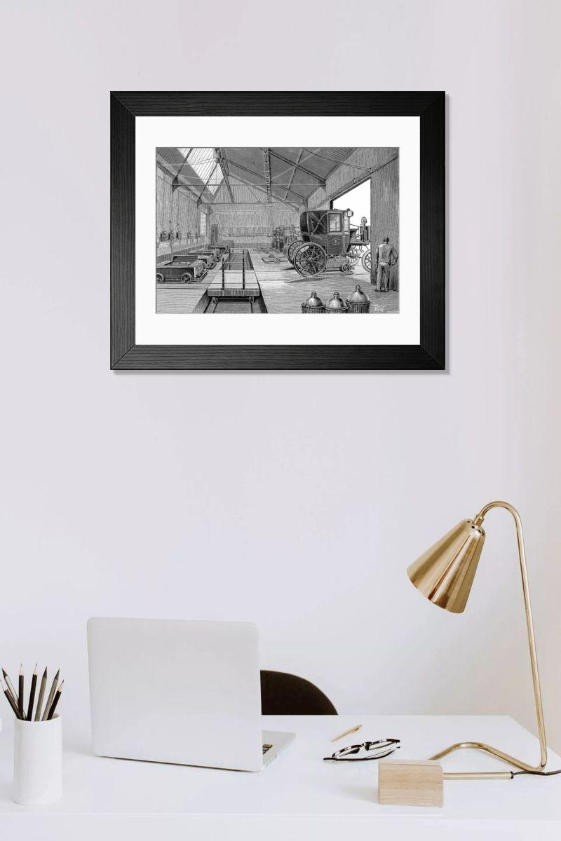 Shown hanging in a room: Modern 14"x12" (36x31cm)