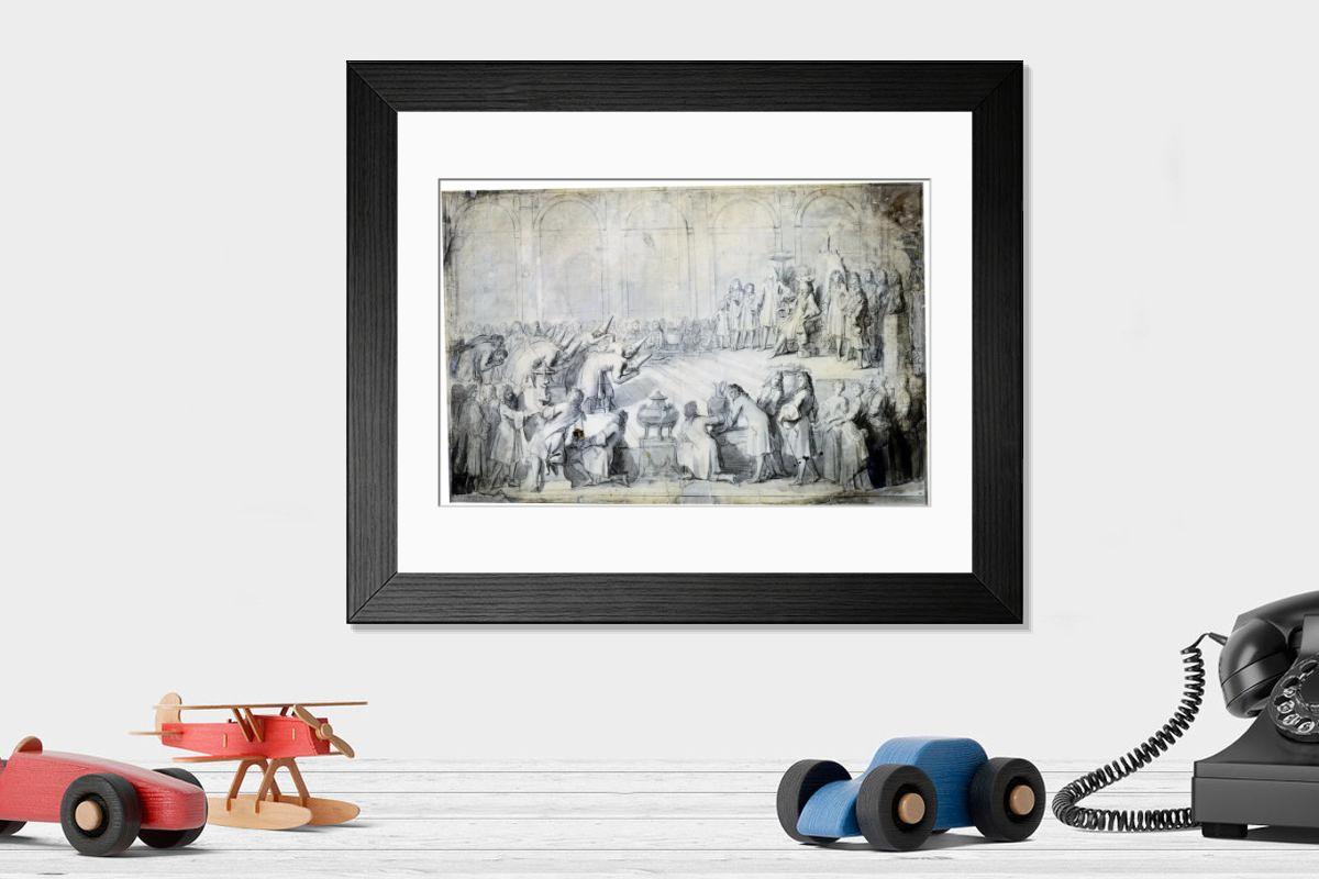 Shown hanging in a room: Modern 14"x12" (36x31cm)