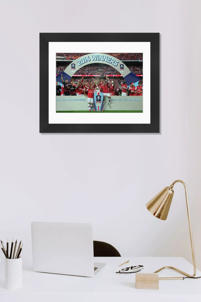 Framed Print of Arsenal Lifts FA Cup: Print of 2014 Final Victory