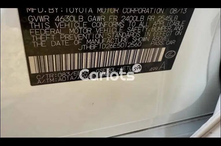 FOREIGN USED 2014 LEXUS IS250 - 3/5