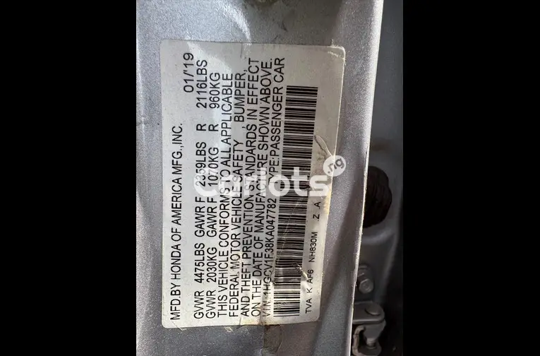 2019 HONDA ACCORD - 5/5