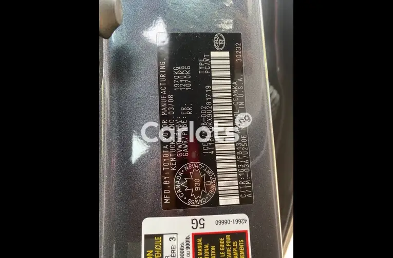 FOREIGN USED 2008 TOYOTA CAMRY LE - 4/5