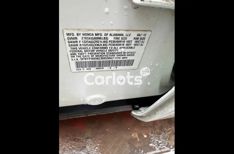 BRIEFLY USED BUT NOT REGISTERED 2012 HONDA PILOT - 4/5